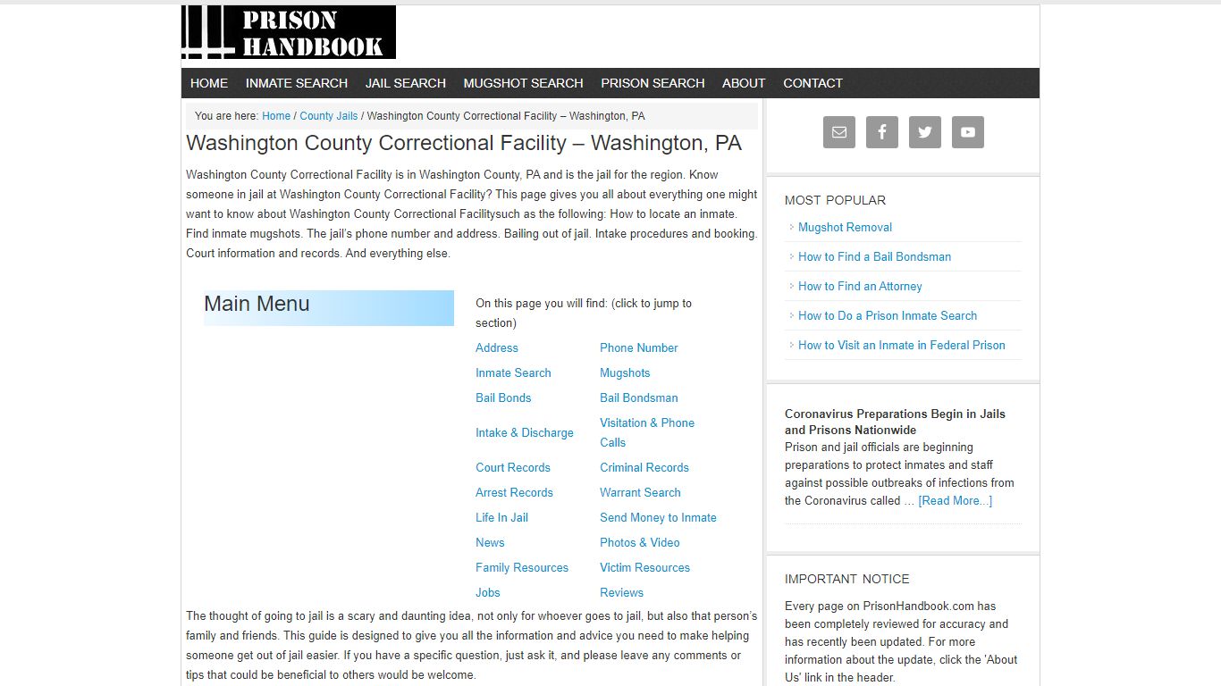 Washington County Correctional Facility – Washington, PA